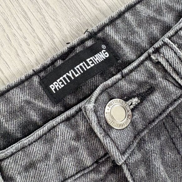 Pretty Little Thing Womens Grey High Waist Mom Jeans 90s Style Size 4 - Picture 3 of 6